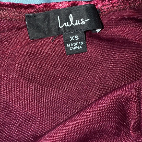 XS LULUS Cheer and Delight Burgundy Crushed Velvet One-Shoulder Bodysuit - Picture 8 of 10